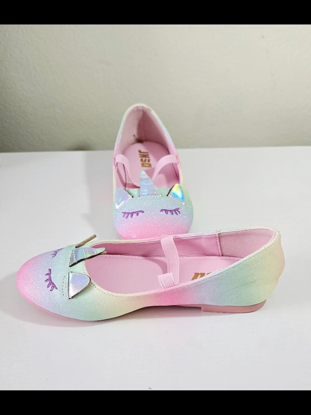 Kids Unicorn Slip-On Ballet Flats - Pink Gradient